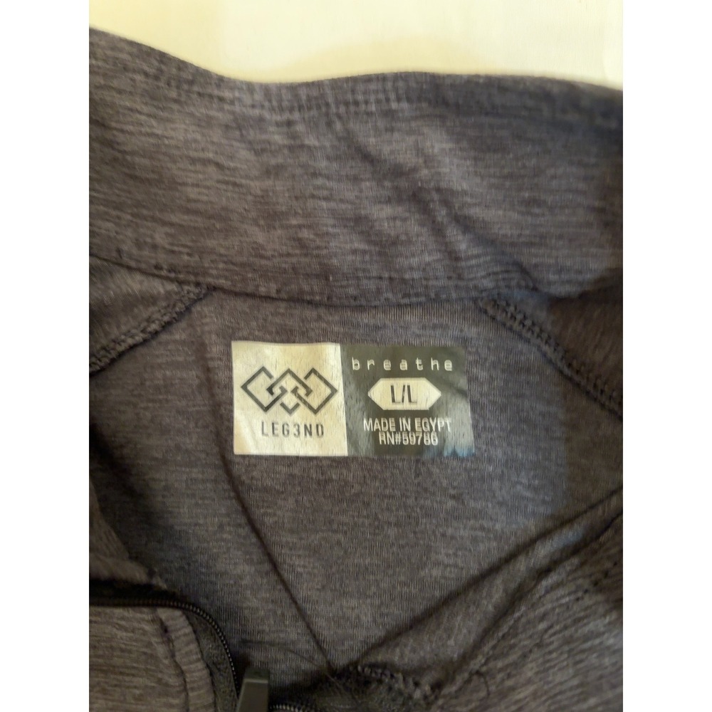 Legend Breathe Mens Quarter Zip Pullover Gray Space Dye Activewear Top L